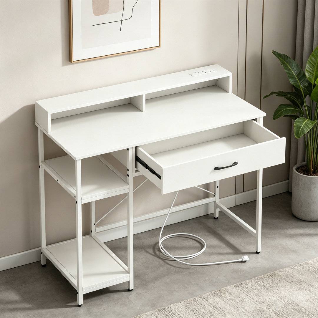 Rebrilliant Computer Power Outlets Writing Desk