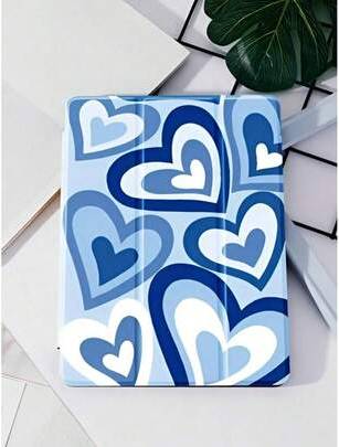 Shein Full Screen Blue Heart Pattern Tablet Case