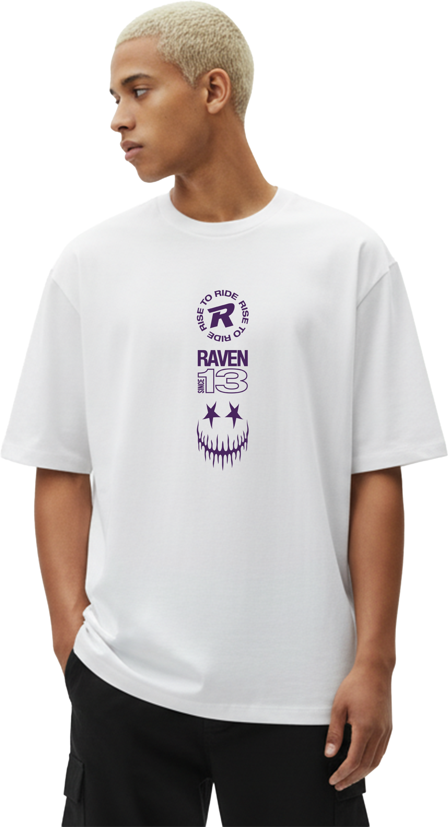 T-Shirt Rave Oversize - Blanc