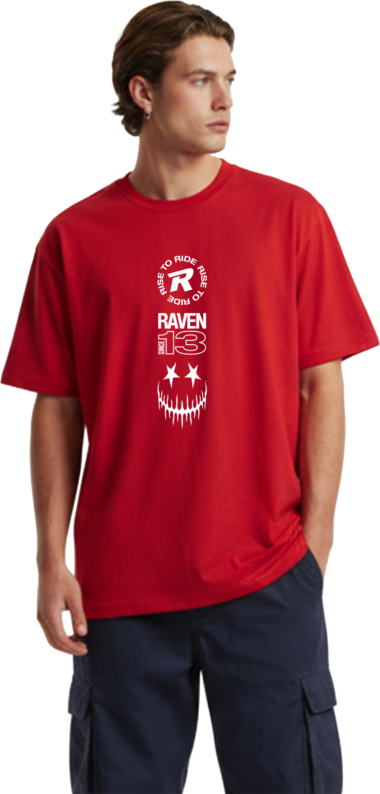 T-Paita Rave Oversize - Punainen