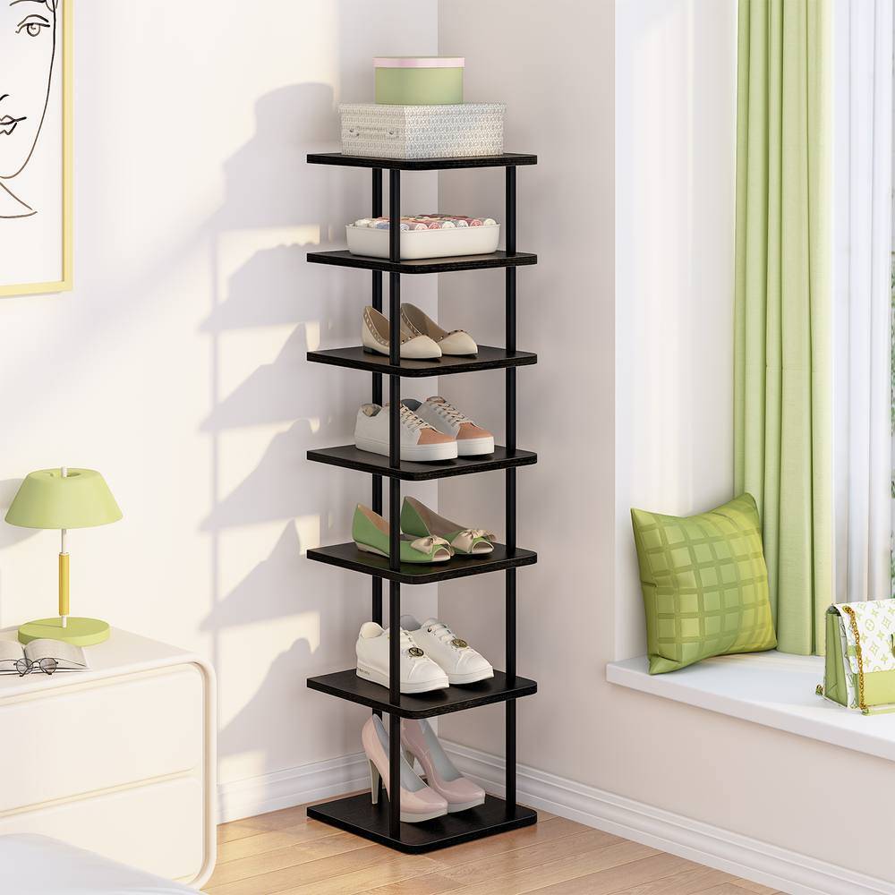 Huhote 7-Tier Narrow with Metal Frame Shoe Rack
