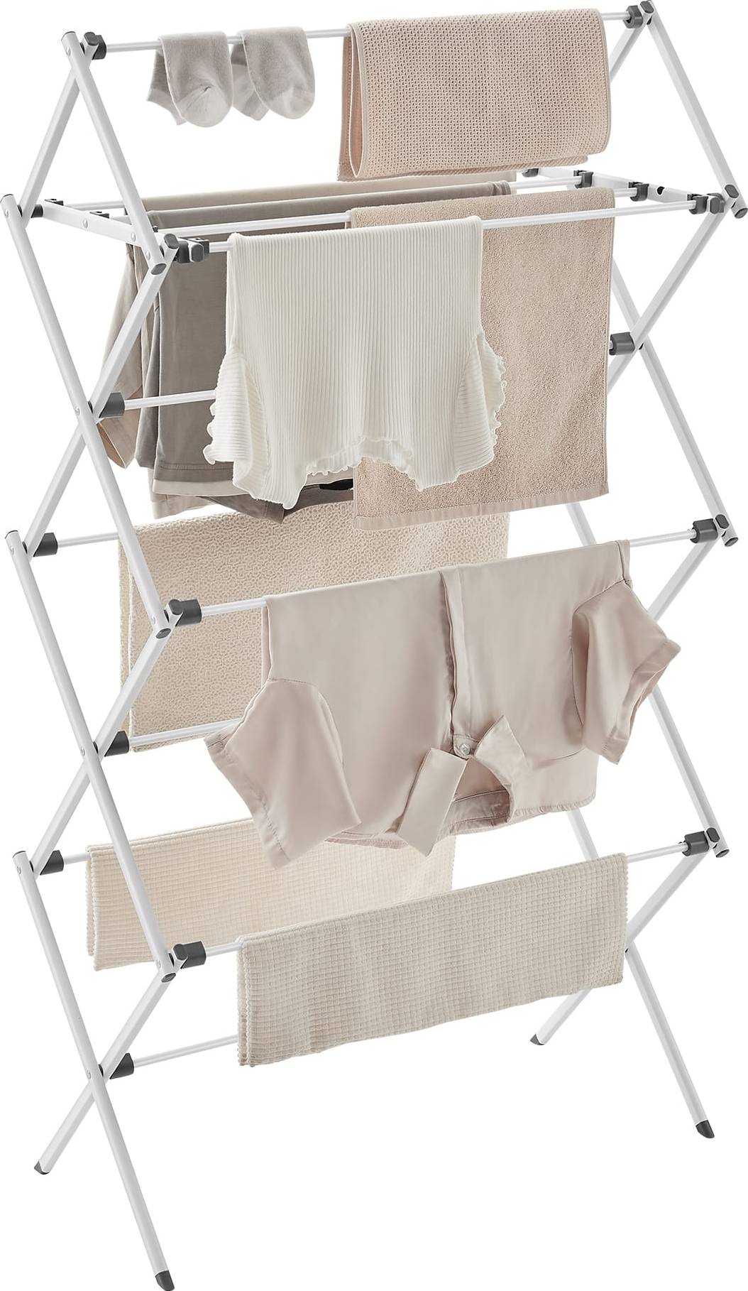 Clothes drying rack Songmics Foldable Clothes Drying Rack Steel Frame - White