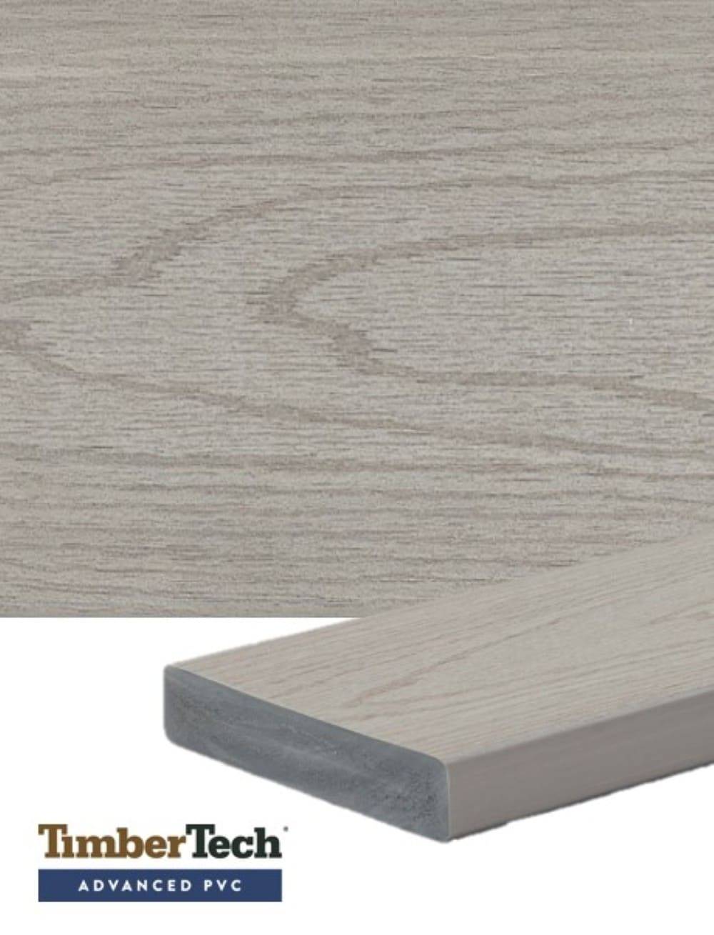 TimberTech Solstice Cliffside Gray Square Solid PVC Deck Board