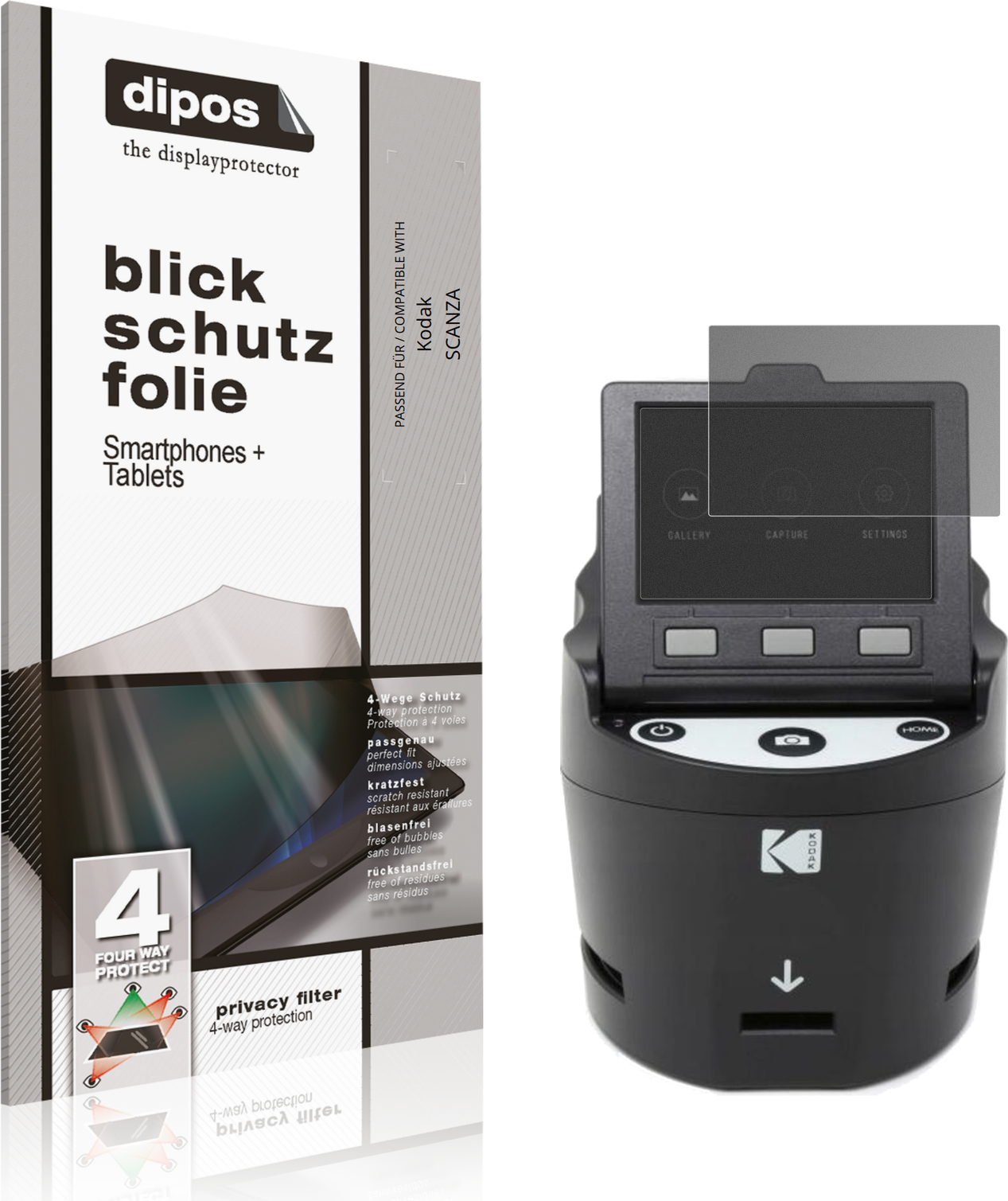 Dipos Screen Protector For Kodak Scanza Privacy Filter