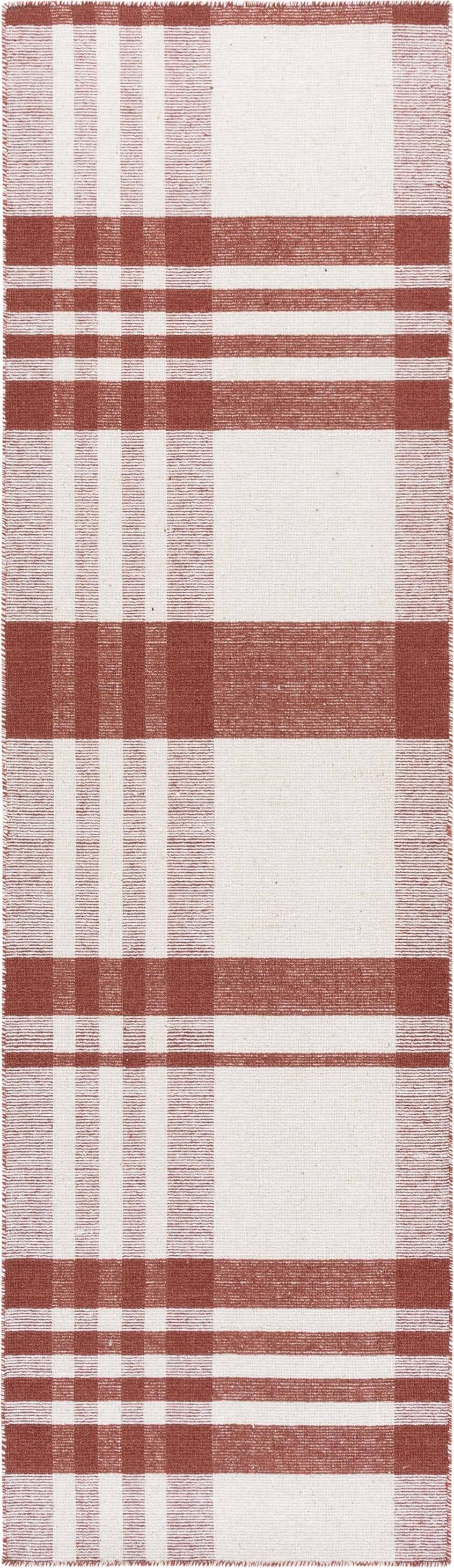Safavieh Striped Kilim Rust Ivory Rectangular Runner Rug 2 x 8 Brown