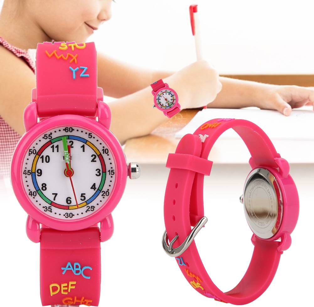 Kid Waterproof Cartoon Watch Letter Pattern