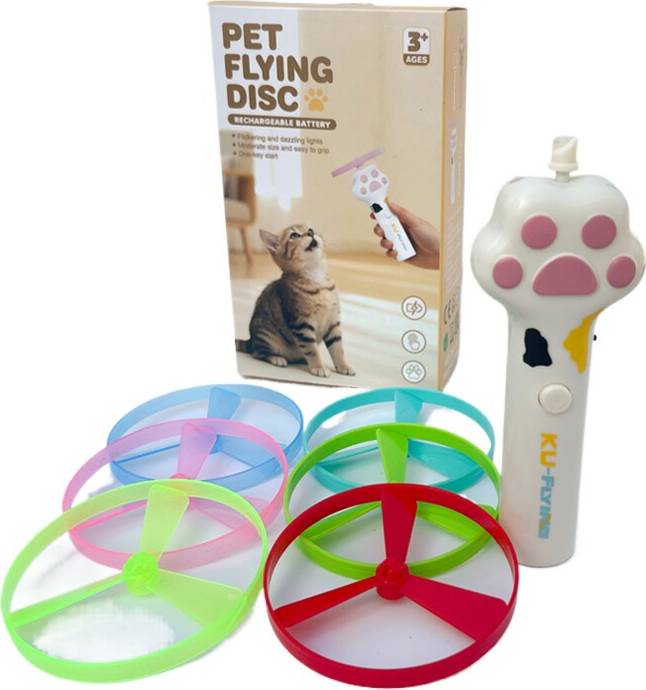 Rowjow Cat Fetch Toy Rechargeable Kitten Flying Propeller