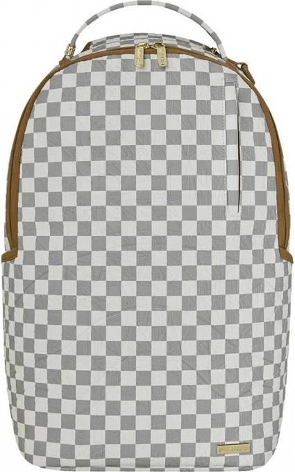 Graff Embossed Cream Check Backpack - Multicolor
