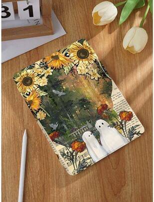 Shein Gothic Forest Ghost Patchwork Pattern Tablet Case