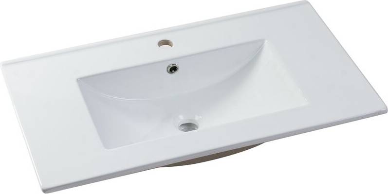Vente-unique White Ceramic Rectangular Inset Basin