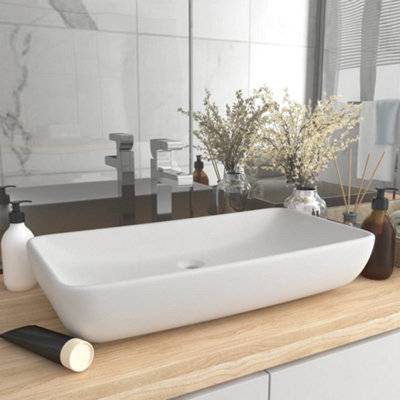 Walplus Luxury Basin Rectangular Matt White