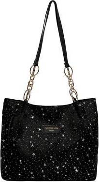 Shein Star Pattern Polyester Large Capacity Zipper Shoulder Bag