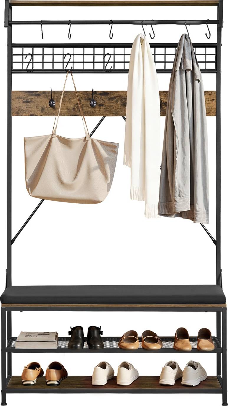 Coat rack shoe bench VEVOR Hall Tree 72 in Coat with Bench Shoe Rack