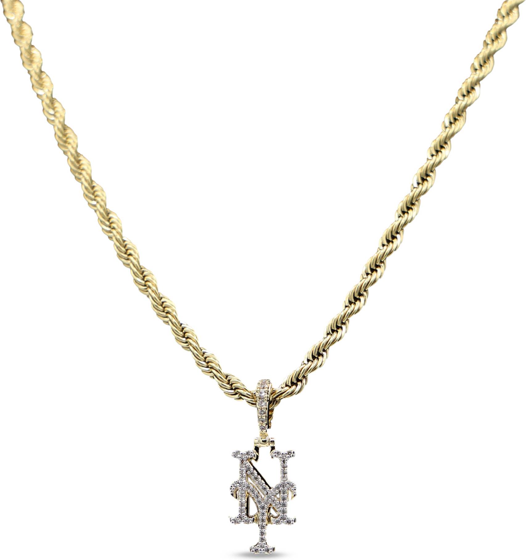 Rope chain 18k GLD 18K Yellow Gold Logo Pendant Rope Chain