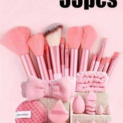 Shein Makeup Brush Set With Drawstring Pouch