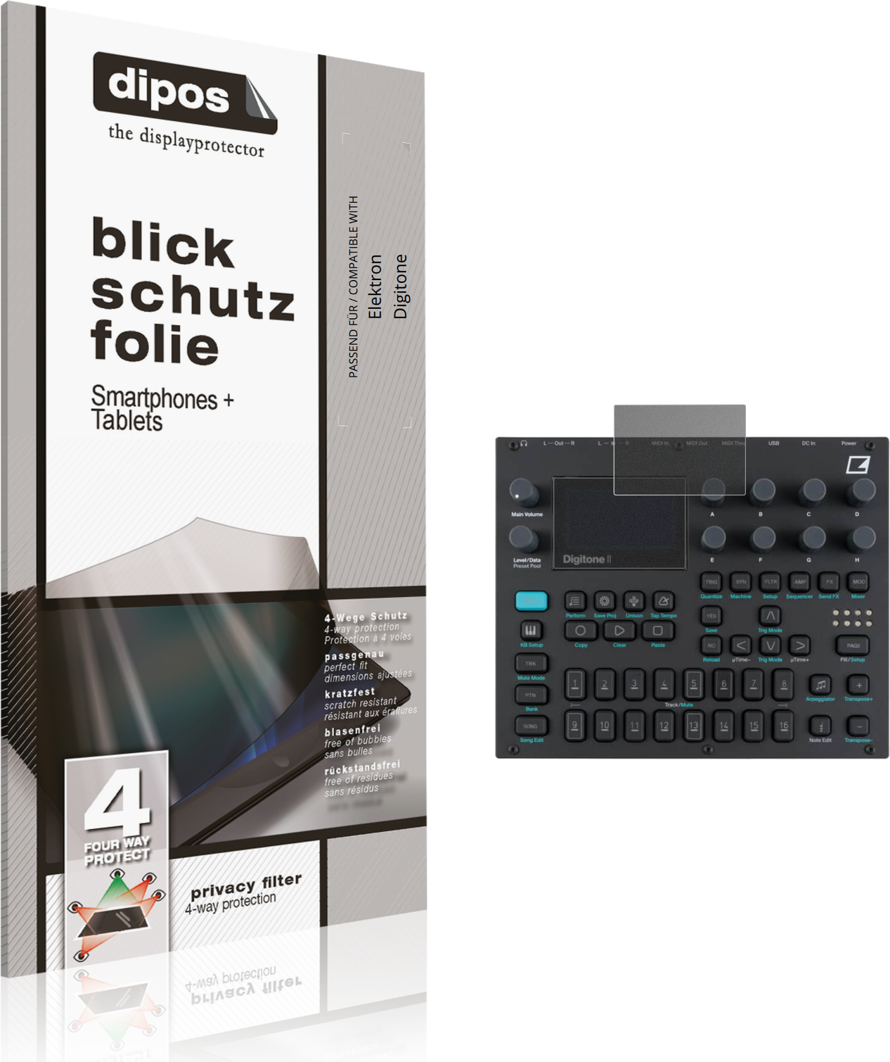Dipos Elektron Digitone Privacy Filter 4-Way Screen Protector