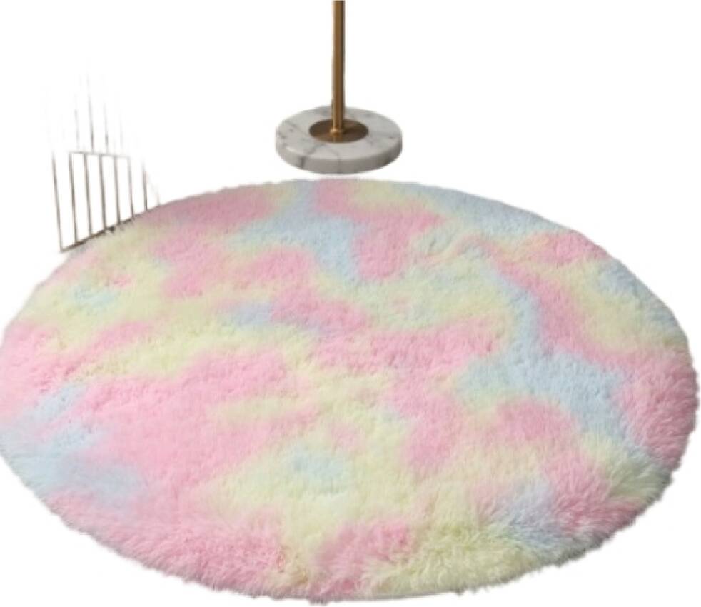 Ultra-Soft Plush Round Area Rug Multicolour