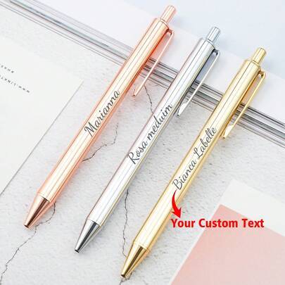 Shein Customized Text Logo Retractable Pen