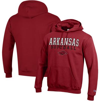 Champion Cardinal Arkansas Razorbacks Softball Stack Pullover Hoodie