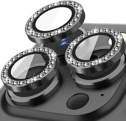 Shein 3pcs Colorful Rhinestone Camera Lens Protector Film