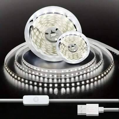 Light switch with light Shein Excess USB White LED With Switch Light Strip
