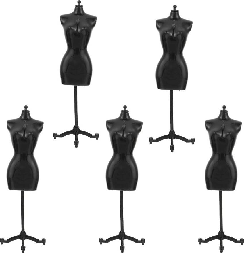 Solustre 5Pcs Doll Clothes Rack Mini Mannequin Display Stand