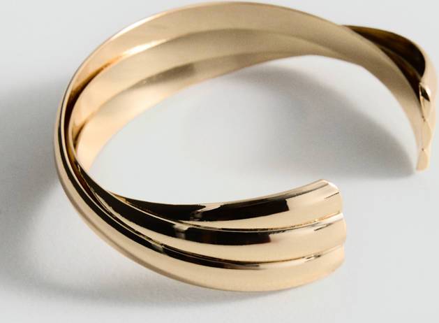 Mango Rigid Bracelet With Relief Gold - Gold