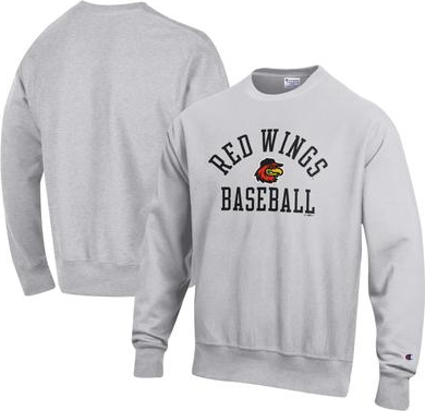 Champion Rochester Red Wings Baseball Reverse Weave Pullover Sweatshirt - Gray