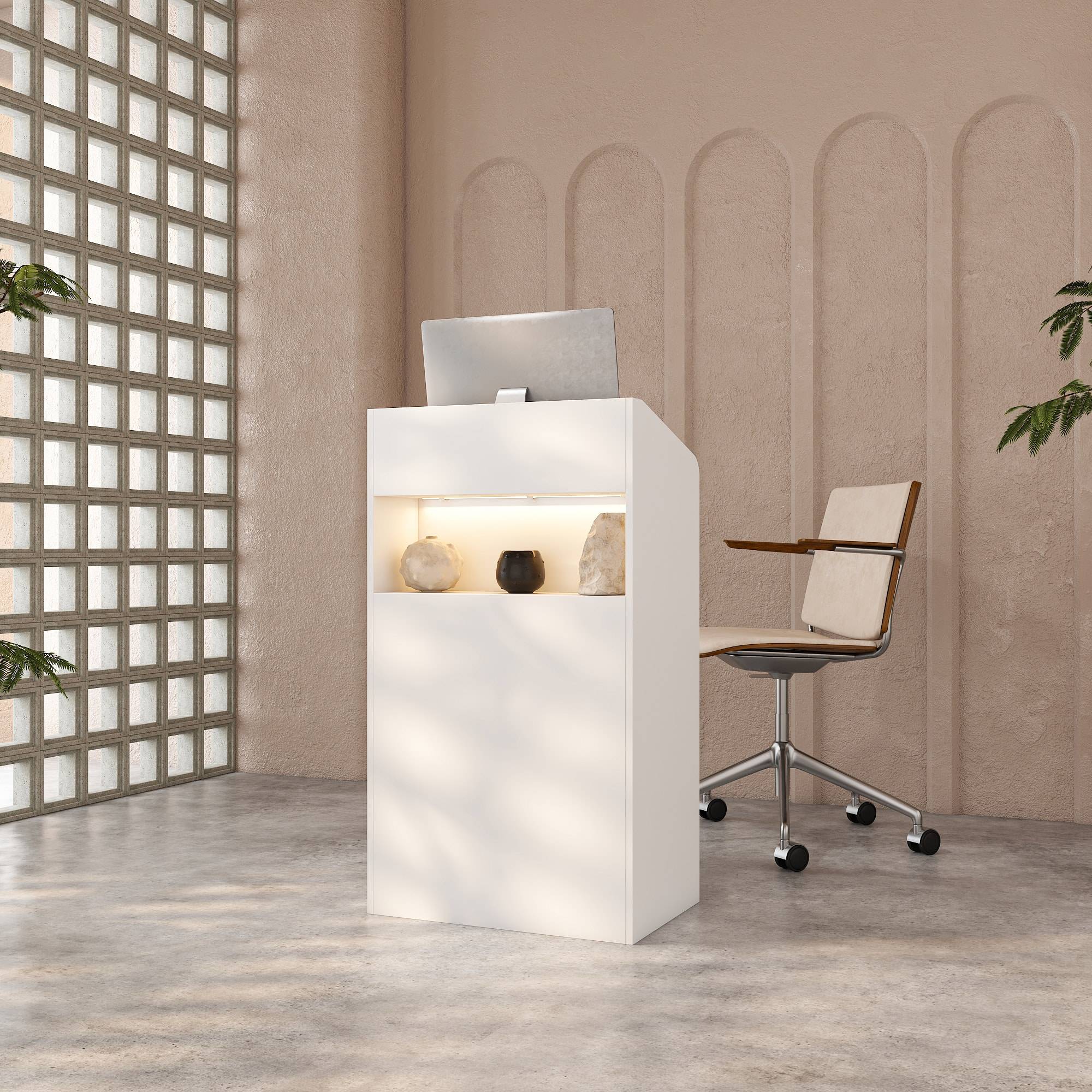 Small Reception Desk with LED Light