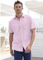 H.I.S Kurzarmhemd Herren Rundhals Rosa