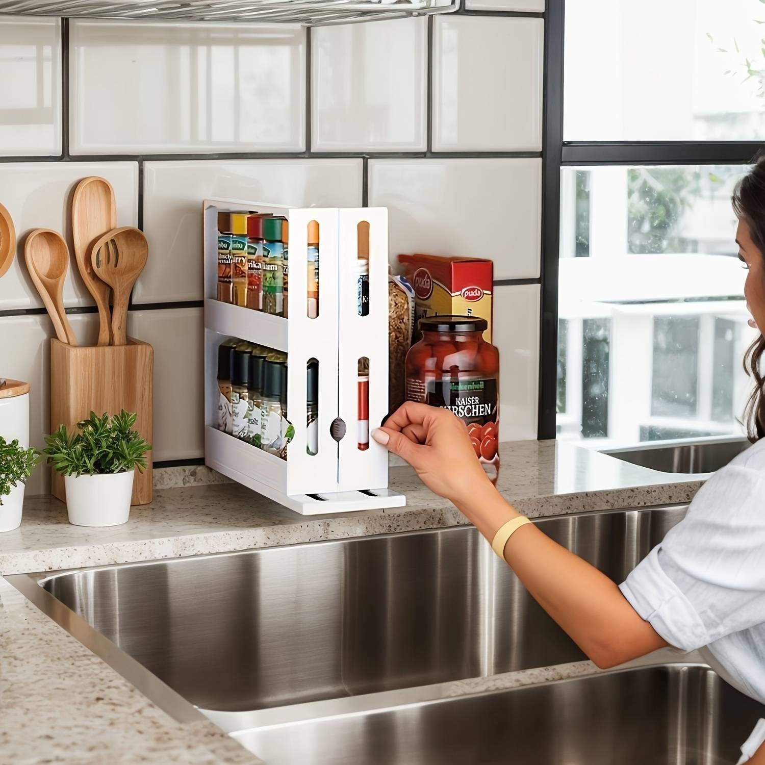 Temu 2-Tier Rotating Spice Rack