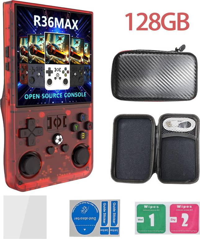 Retro Handheld Gameconsole R36MAX 128 GB - Rood
