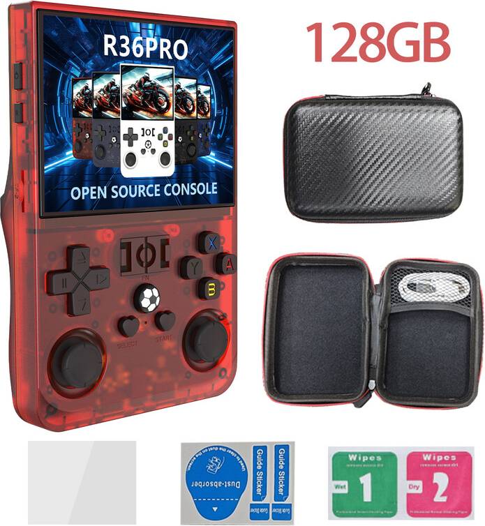 R36PRO Handheld Linux-Gameconsole 128 GB - Rood