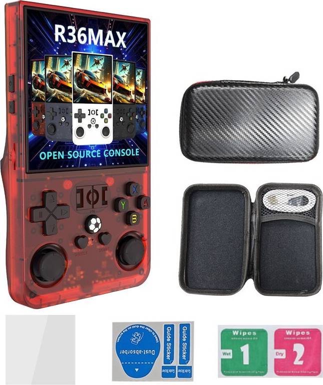 R36 MAX Retro Handheld Gameconsole 4 Inch IPS 64 GB - Rood