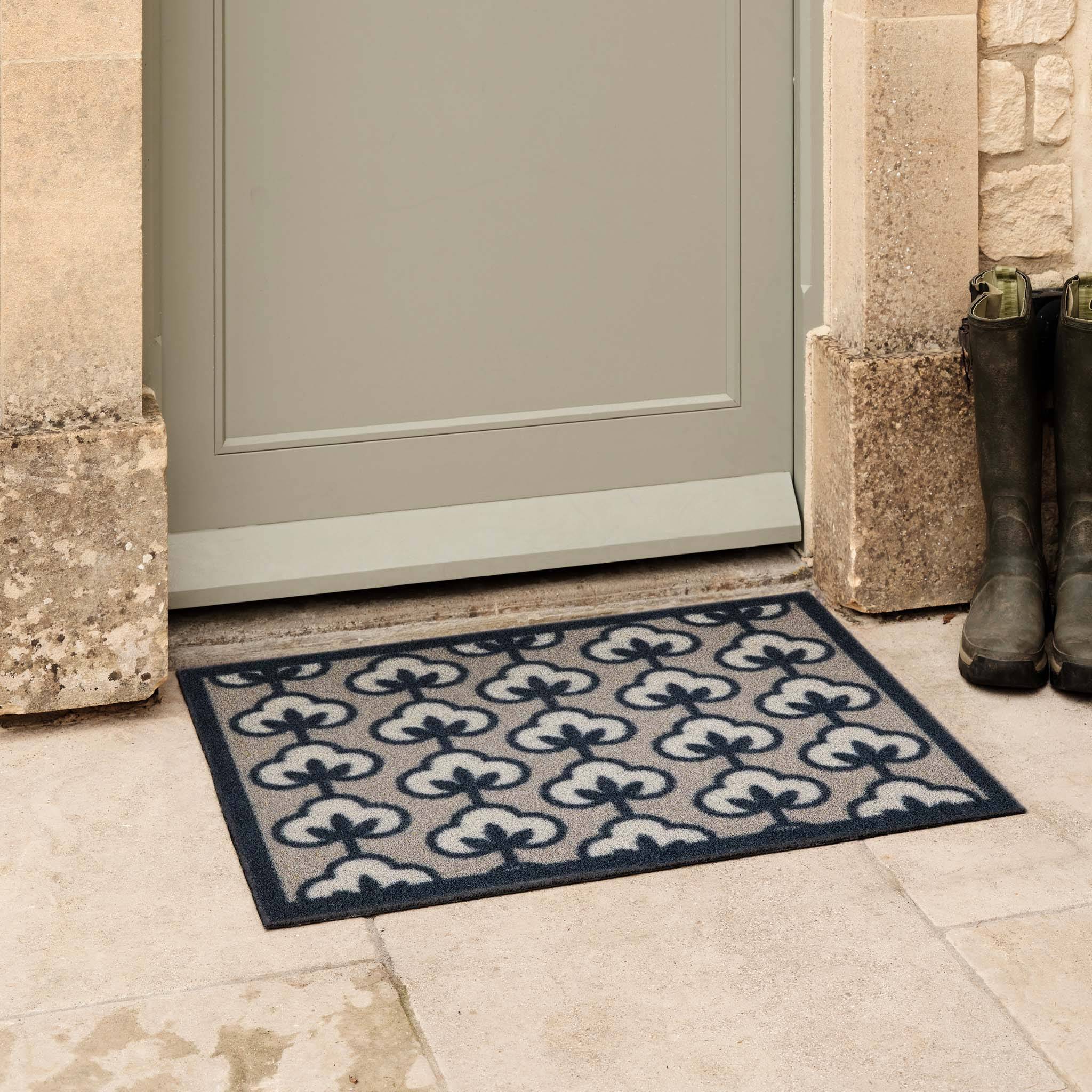 Hug Rug Retro Flower Neutral Outdoor Doormat Natural