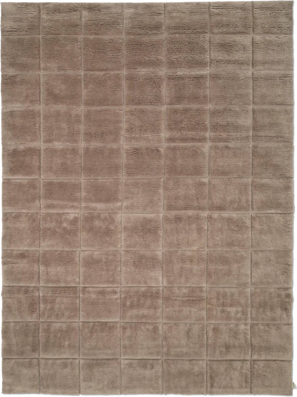 Classic Collection Grid Rug 170x230 Cm Wool Chocolate Brown