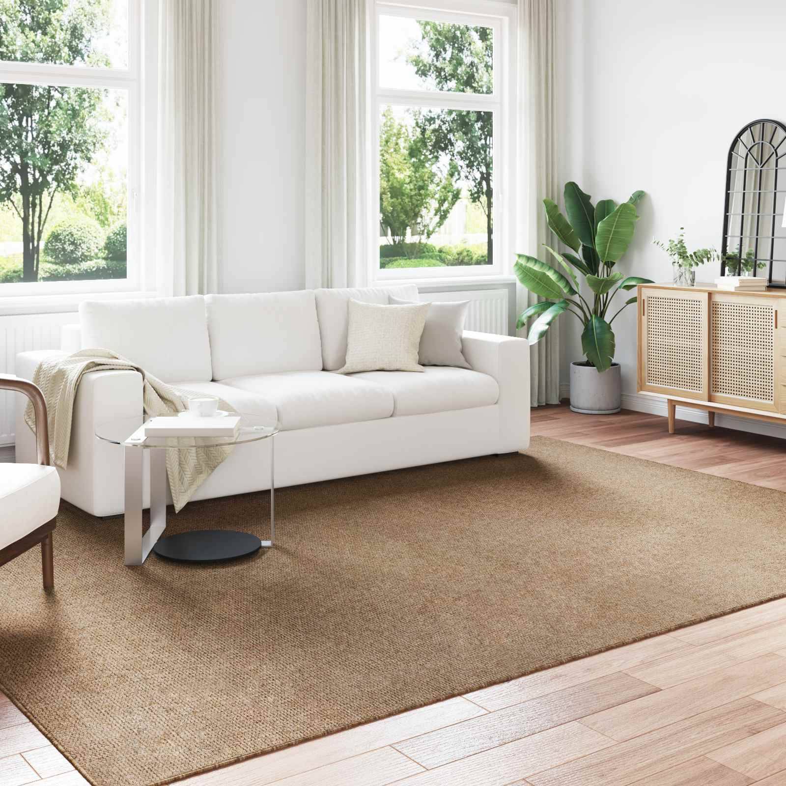 vidaXL Area Rug Polyester 200x280 cm Rectangular Non-slip Brown, Natural