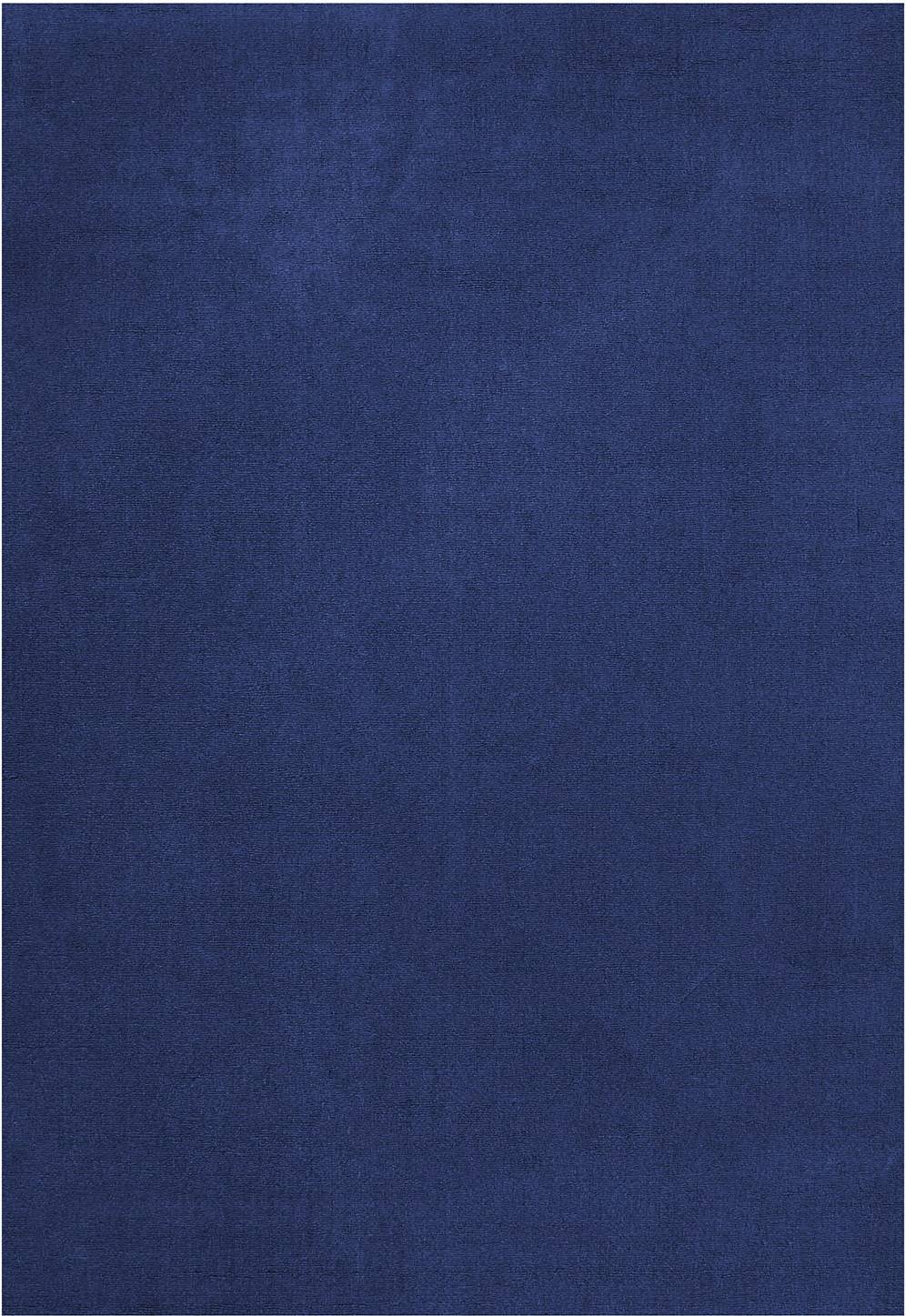 Layered Solid Wool Wool Rug 300 x 400 cm Blue