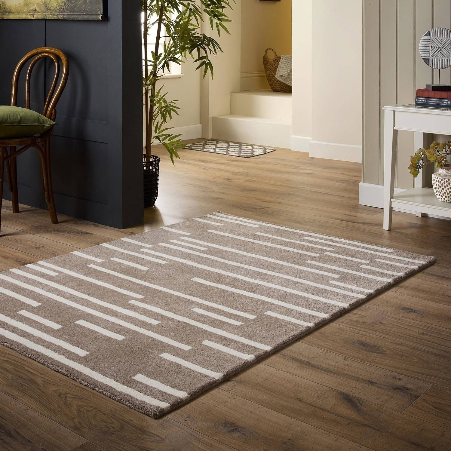 THE RUGS Large Abstract Cream Rug 290 x 200 cm Grey, Beige, Brown