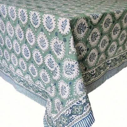 Shein Linen Rectangle Boho Summer Tablecloth Multicolor