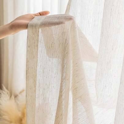 Sheer window curtains Shein Japanese Style Dustproof Linen Sheer Window Screen