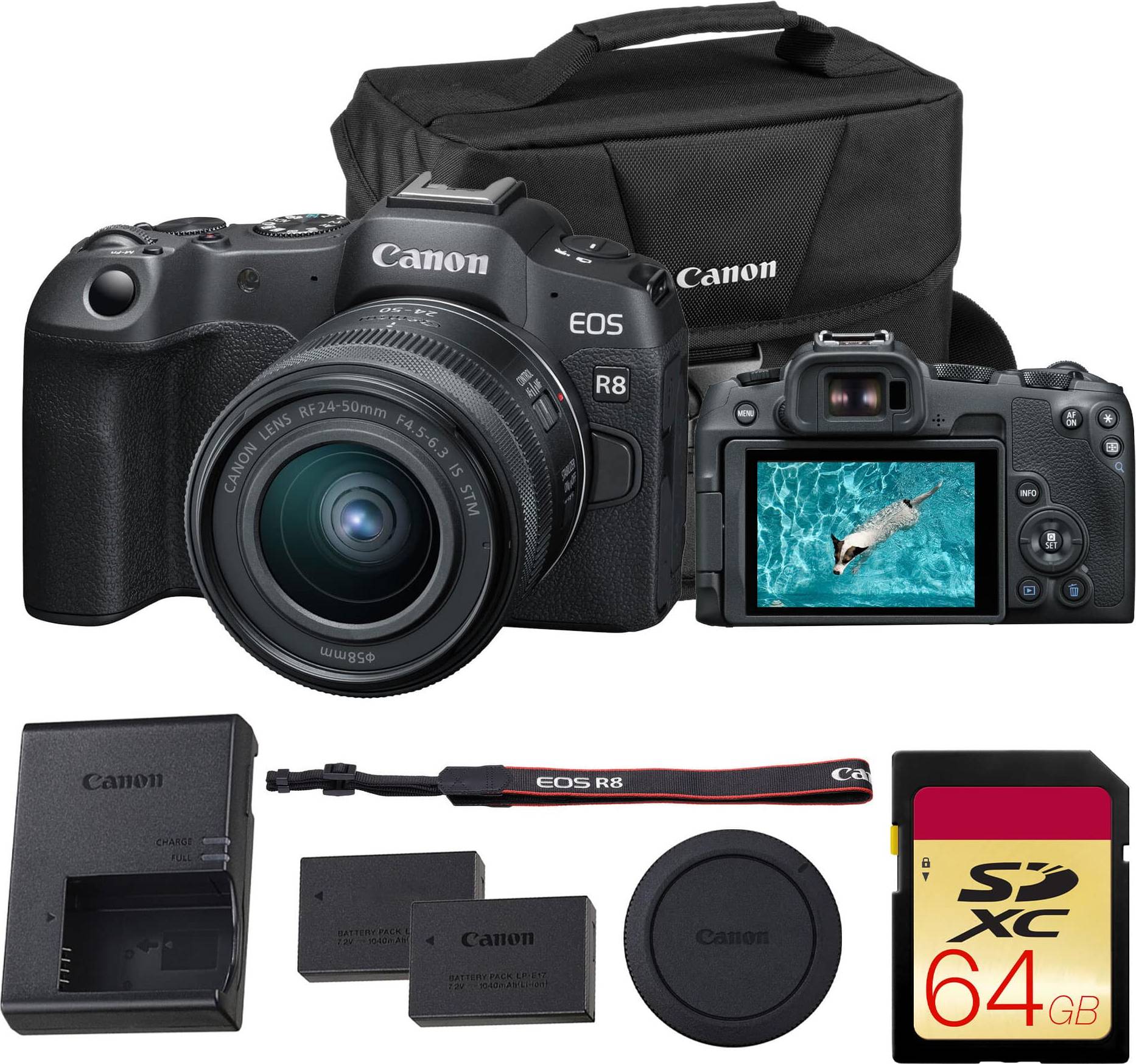 Eos r8 Canon EOS R8 Full Frame Mirrorless Camera Zoom Lens Bundle