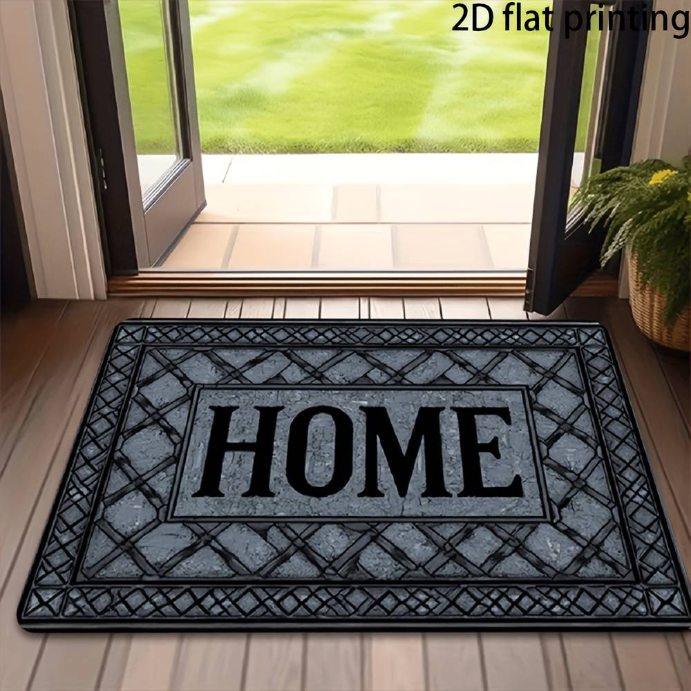 Temu Word Doormat Rectangle Kitchen Entry Multicolour cm