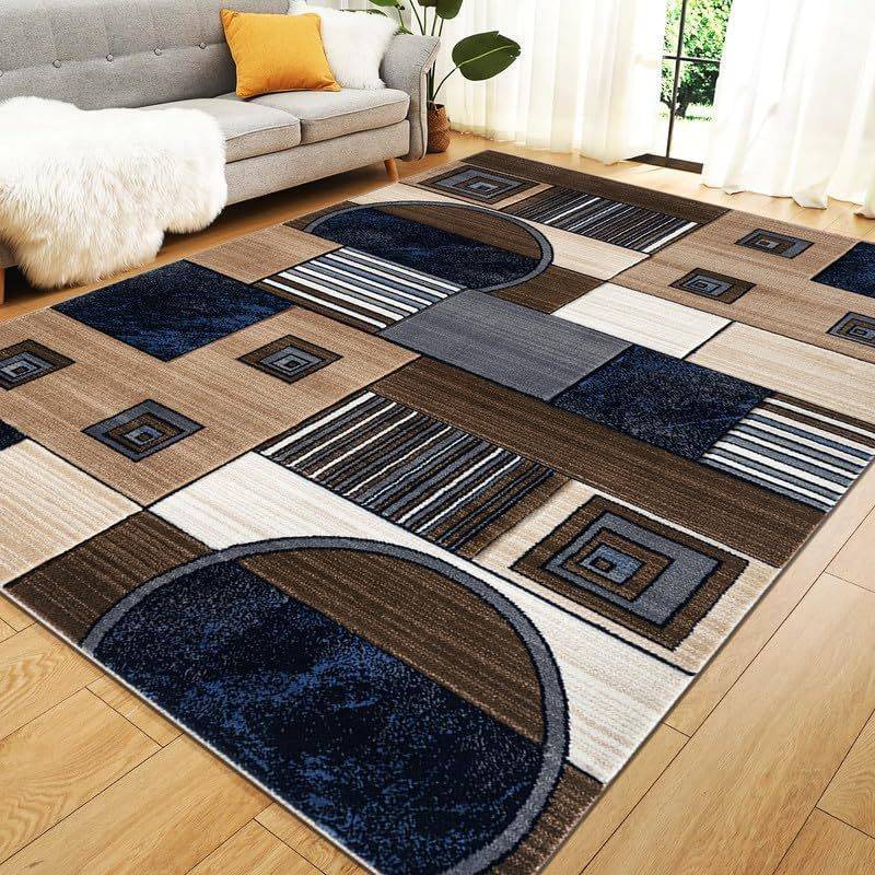Temu Area Rug Design 3 Modern Abstract Thick-Pile
