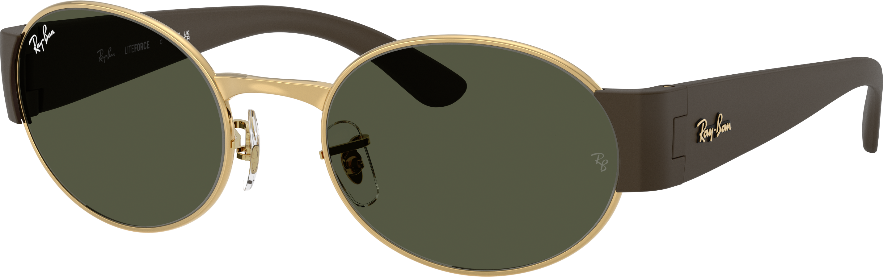 Ray-Ban Rb3770 Solglasögon Metall Guld Grön Rund