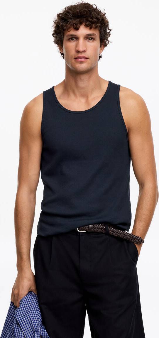 Arket Ribbed Tank Top - Blue
