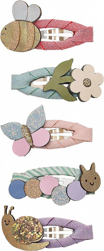 Multi Insects Set Five Woven Hair Clips