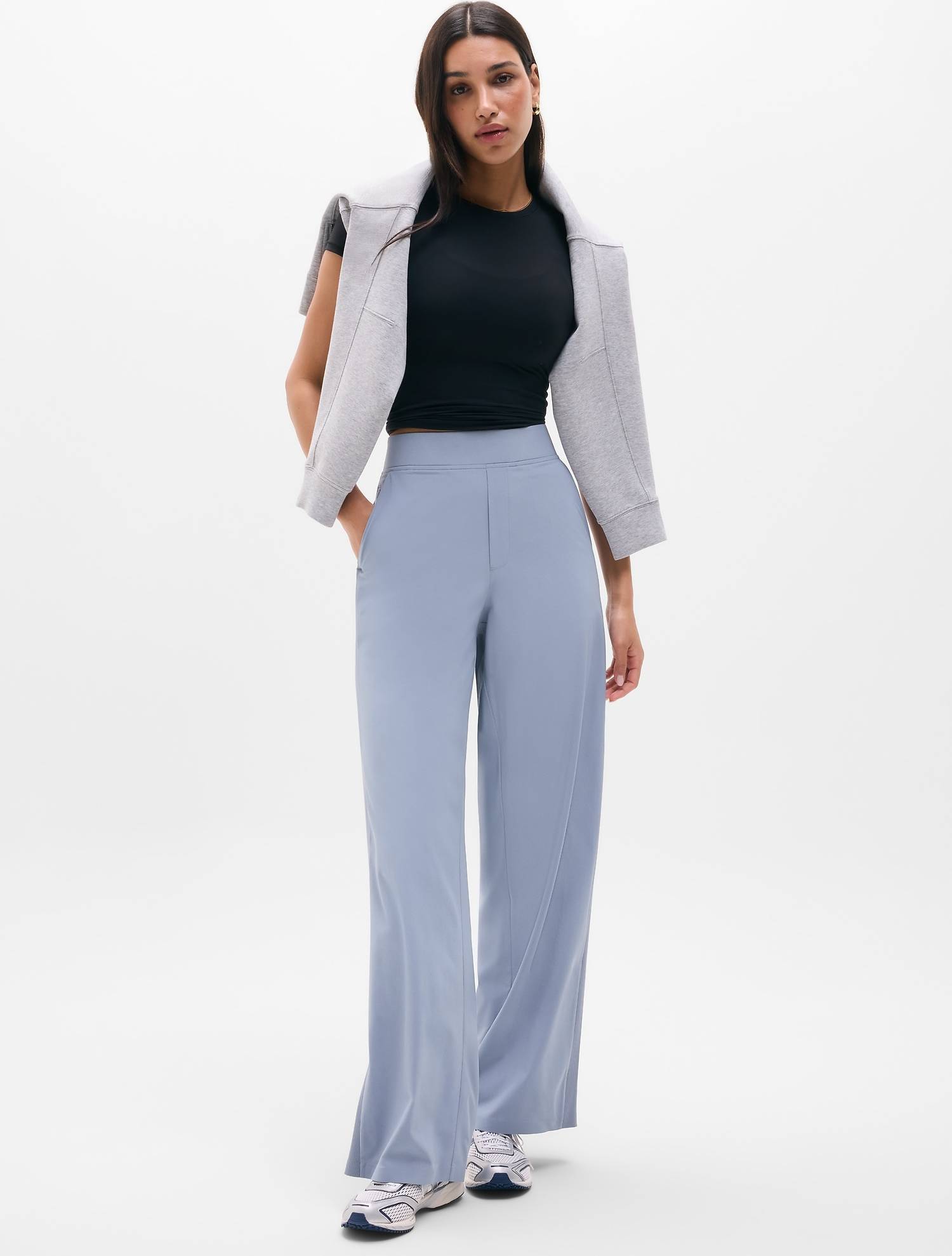 Mid Rise Wide Leg Pant