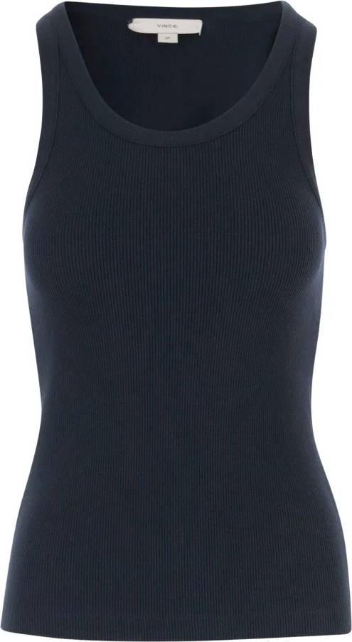 Vince Ribbet Tanktop Rund Halsudskæring - Blå