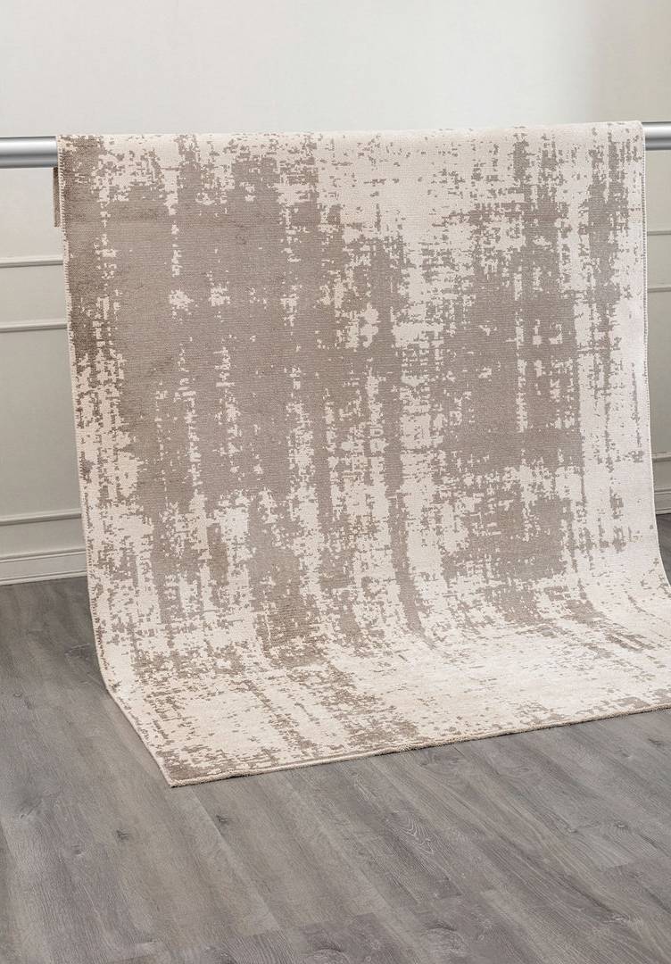 Ebern Designs Abstract Area Rug Hand Loom Using Cotton Grey